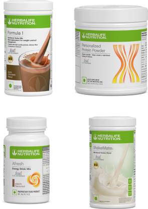 HERBALIFE Formula 1 Shake Chocolate, Afresh Elaichi, Protein 200g, Shakemate Protein Shake