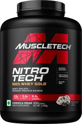 Muscletech Nitro-Tech 100% Whey Gold - Primary Source Isolate for Men & Women Whey Protein