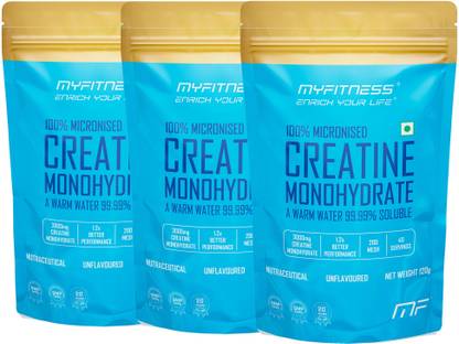 MYFITNESS 100% Micronized Creatine Monohydrate | 120 Servings |Creatine Powder| Pack Of 3 Creatine