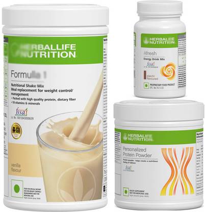 HERBALIFE Formula 1 shake miix Vanilla 500gm ,protein powder 200gm Afresh Elaichi 50 gm Protein Blends