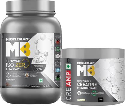 MUSCLEBLAZE Biozyme Iso-Zero, Low Carb Isolate & Creatine, 100 g Whey Protein