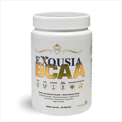 MJ NUTRITION Exousia BCAA 30 Servings, Vegan friendly with L-Carnitine, L-Arginine, Glutamine BCAA