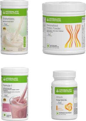 HERBALIFE F1 SHAKE MIX-ROSE KHEER.SHAKE MATE.PROTEIN POWDER AND PEACH (PACK OF 4) Protein Shake