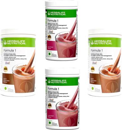 HERBALIFE Formula 1 Shake Rose Kheer & Chocolate Flavor 4 PIECES Protein Shake