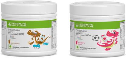 HERBALIFE dinoshake chocolate and strawberry protein blends (400 g, chocolate,strawberry) Plant-Based Protein