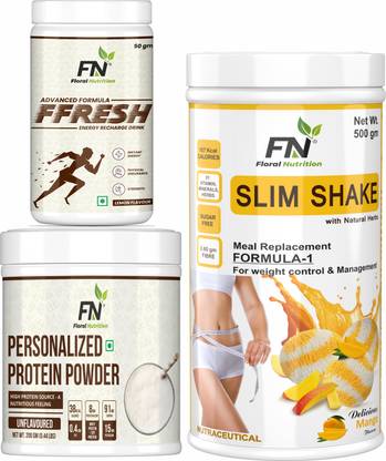 Floral Nutrition Weight Loss Combo Formula-1, FFresh Lemon & 200gm Personalized Protein Powder Protein Shake