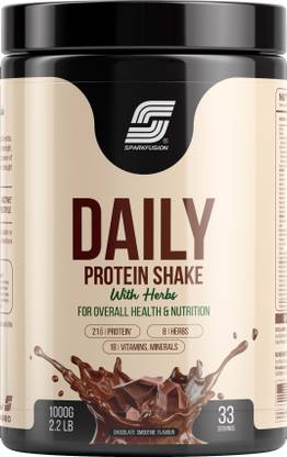Sparkfusion Daily Protein Shake 21 Gm Protein With 8 Hebrs Chocolate Smoothie Flavour 1 kg Protein Shake