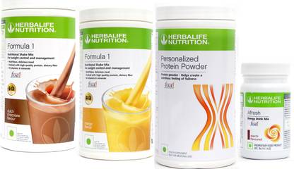 HERBALIFE FORMULA 1CHOCOLATE+ MANGO+PROTIEN 400G WITH AFRESH ELAICHI / SET OF 4 PCS Plant-Based Protein