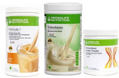 HERBALIFE formula 1 orange creme 500g + shakemate 500g + protein powder 200g Plant-Based Protein