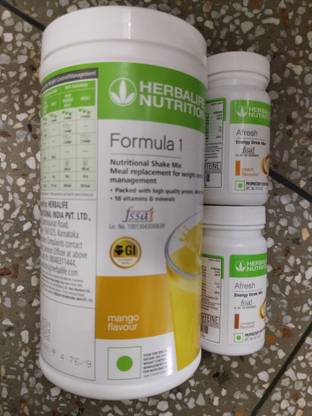 HERBALIFE F1 SHAKE MIX-MANGO,AFRESH-PEACH,CINNAMON(PACK OF 3) Protein Shake