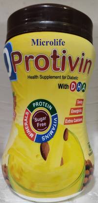Microlife DPROTIVIN SUGAR FREE PROTEIN POWDER HEALTH SUPPLEMENT FOR DIABETIC WITH DHA Protein Blends