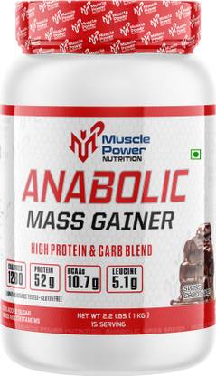 Muscle Power ANABOLIC MASS GAINER HIGH PROTEIN & CARB BLEND 2.2LBS 15 SERVING Weight Gainers/Mass Gainers