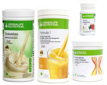 HERBALIFE FORMULA1 MANGO 500 PROTIEN 200 GAFRESHENERGYDRINK TULSI 50 +SHAKEMATE 500 G Plant-Based Protein
