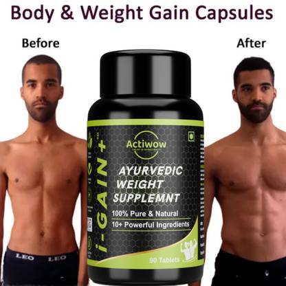 ACTIWOW i-gain+ improved formula ultimate weight gainer improves digestion & muscle mass Weight Gainers/Mass Gainers