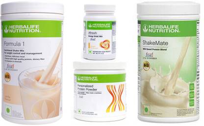 HERBALIFE Formula 1 Vanilla + Protein Powder 200 G + Afresh - Ginger + Shake Mate Protein Shake