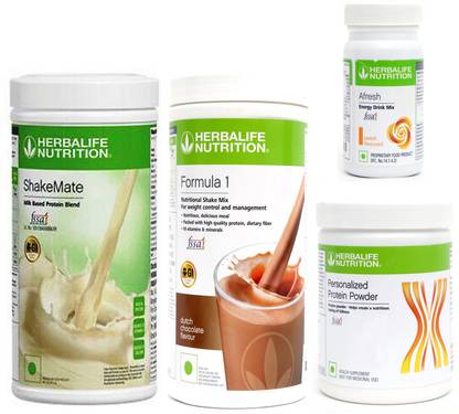 Herbalife Nutrition FORMULA1CHOCOLATE 500 PROTIEN 200 GAFRESHENERGYDRINK PEACH50 +SHAKEMATE 500 G Plant-Based Protein