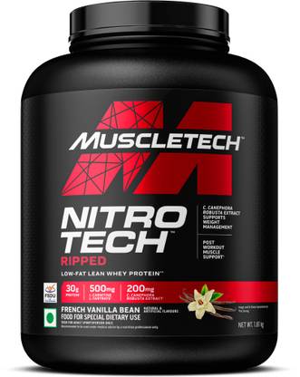 Muscletech NitroTech Ripped Protein Powder for Muscle Support Low Fat Lean Whey Protein