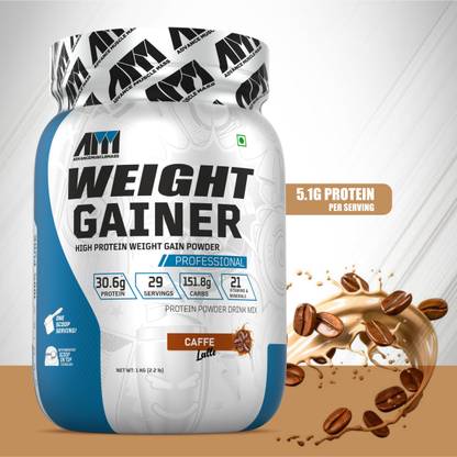 ADVANCE MUSCLEMASS Weight Gainer with Enzyme Blend |5.1 G Protein |25.3 G Carbs|Caffe Latte Flavour Weight Gainers/Mass Gainers
