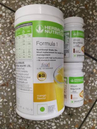 HERBALIFE F1 SHAKE MIX-MANGO,AFRESH-ELAICHI,CINNAMON(PACK OF 3) Protein Shake