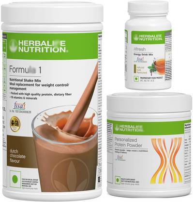 HERBALIFE Formula 1 shake mix Chocolate 500gm protein powder 200gm afresh Tulsi 50gm Protein Blends