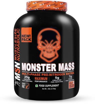 MUSCLE SIZE MONSTER MASS GAINER MULTI-PHASE PRO-NITROGEN MATRIK (6lbs) FOOD SUPPLEMENT Weight Gainers/Mass Gainers