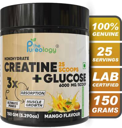thepureology Monohydrate Creatine + Glucose Pre Workout