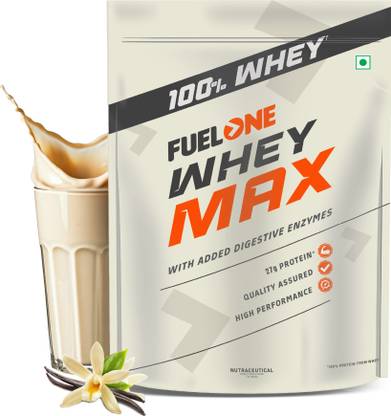FUELONE Whey Protein Max, 27g Protein, 5.96g BCAAs & 4.7g Glutamic Acid Whey Protein