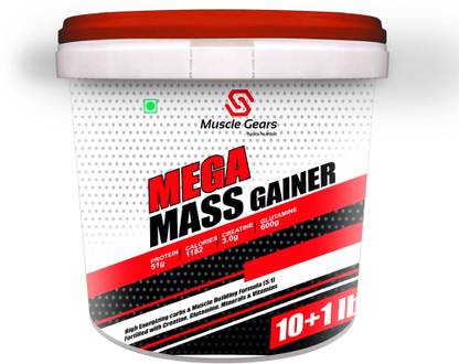 Muscle Gears Mega Mass Gainer 11 lbs Mango Whey Protein