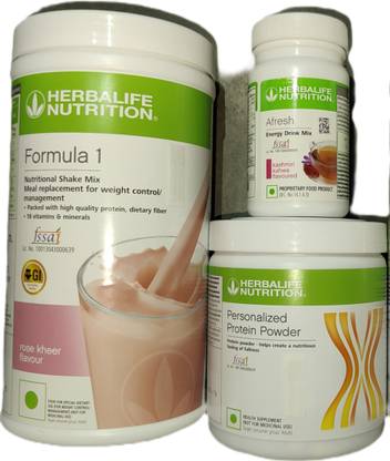 Herbalife Nutrition F1 Shake Rose kheer + Protein Powder 200 G + Afresh - Kashmiri Kahwa Protein Shake