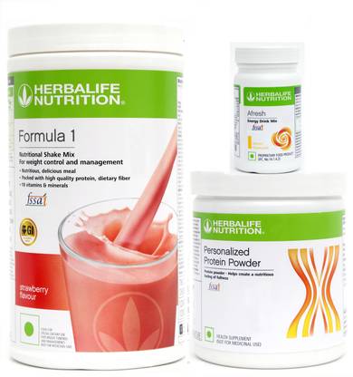 HERBALIFE FORMULA 1 STRAWBERRY 500g + PROTIEN POWDER200g + AFRESH LEMON 50g SET OF 3PC Protein Shake