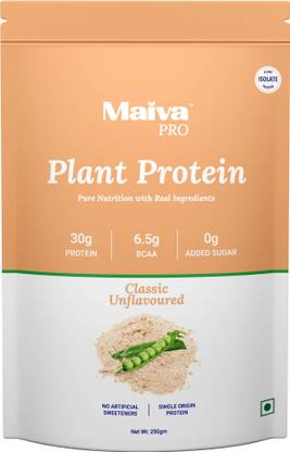 Maiva Pro Plant Protein Isolate-Classic Unflavoured-250gm,30g Protein,6.5g BCAA,Dairy Free Plant-Based Protein