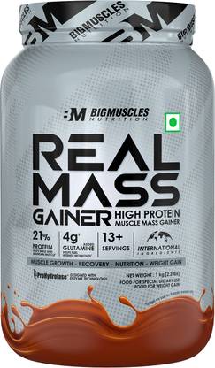 BIGMUSCLES NUTRITION Real | High Protein Muscles Mass Gainer | Added BCAA, Glutamine Weight Gainers/Mass Gainers