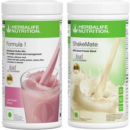 HERBALIFE ShakeMate New Pack with Formula 1 Rose Kheer Nutritional Shake flavor (1000 gm) Plant-Based Protein