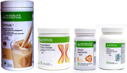 HERBALIFE FORMULA1 VANILLA + PROTEIN 200 GRAM + AFRESH GINGER + FORMULA 2 Protein Shake