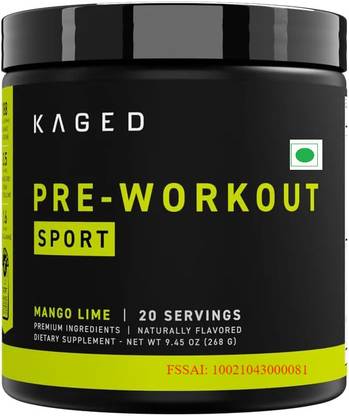 KAGED MUSCLE Pre-Kaged Sport, Mango Lime, 20 Servings (266 Grams) Protein Blends