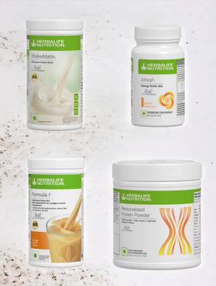 HERBALIFE F1 SHAKE MIX-ORANGE,SHAKEMATE,PP-200GM AND PEACH (PACK OF 4) Protein Shake