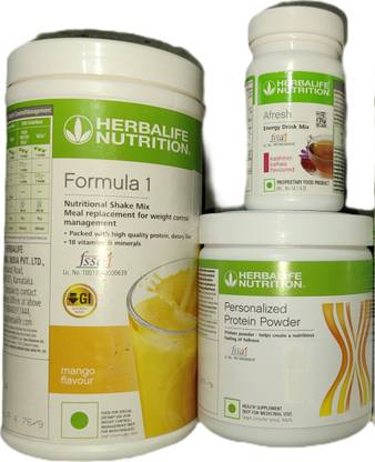 HERBALIFE F1 Shake Mango + Protein Powder 200 G + Afresh - Kashmiri Kahwa Protein Shake