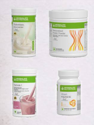 HERBALIFE F1 SHAKE MIX-ROSE KHEER,SHAKEMATE,PP-200GM AND GINGER (PACK OF 4) Protein Shake