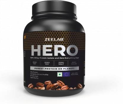 zeelab Hero 100% Whey Protein Isolate [60 Servings] | Muscle Strength and Performance Whey Protein