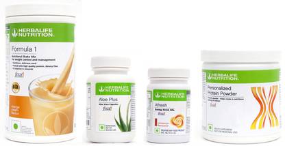 HERBALIFE Formula 1 Shake Orange Flavor+ Aloe Plus Tablet+ Protein Powder+ Afresh Cinnamon Protein Shake