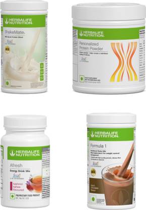 HERBALIFE Formula 1 Shake Chocolate, Afresh Kashmiri kahwa, Protein 200g,Shakemate Protein Shake
