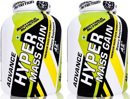 BODYHOLIC NUTRITION Advance Hyper Mass Gain Most Powerful Gainer Combo Pack Of 2 (6+6Lbs) Weight Gainers/Mass Gainers