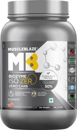 MUSCLEBLAZE Biozyme Iso-Zero, Low Carb Isolate, 27 g Per Scoop Whey Protein