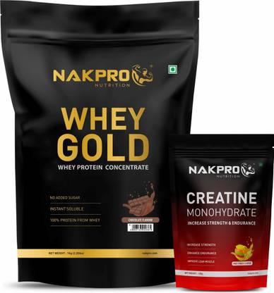 Nakpro Gold Whey Protein Concentrate with Creatine Monohydrate | 100g Creatine + Whey Protein