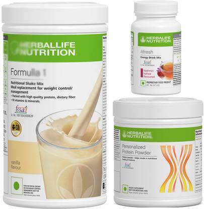 HERBALIFE Formula 1 shake miix Vanilla 500gm ,protein powder 200gm Afresh Kshmiri kahwa Protein Blends
