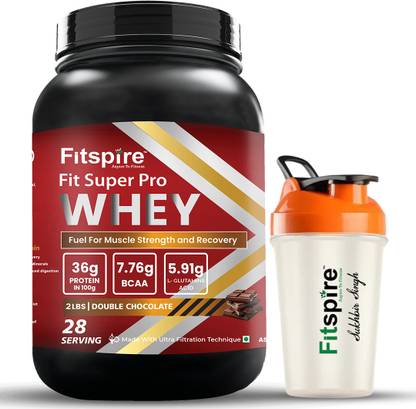 Fitspire Fit Super Pro Whey Protein with Shaker | 36g Protein per 100g Serving Whey Protein