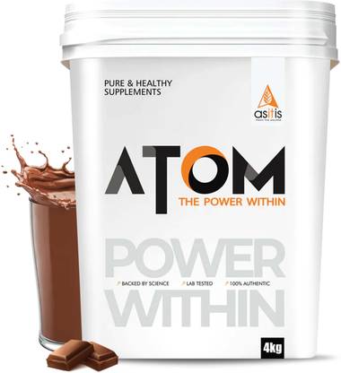 AS-IT-IS Nutrition ATOM Weight Gainer 4kg | 61.1g Carbs & 8.8g Proteins|Boosts Workout Weight Gainers/Mass Gainers