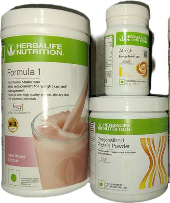 HERBALIFE Formula 1 Rose kheer + Protein Powder 200 G + Afresh - Lemon Protein Shake