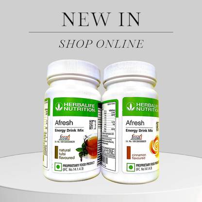 HERBALIFE AFRESH ENERGY DRINK-TULSI,CINNAMON (PACK OF 2) Energy Bars