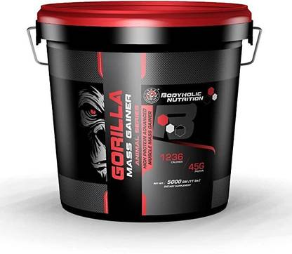 BODYHOLIC NUTRITION GORILLA MASS GAINER HIGH PROTEIN ADVANCE MUSCLE GAINER(4.5KG/10LBS) Weight Gainers/Mass Gainers